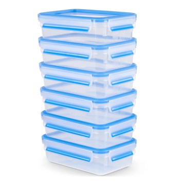 Tefal - Set de 6 cutii pentru alimente 0,8 l MASTER SEAL FRESH, albastre