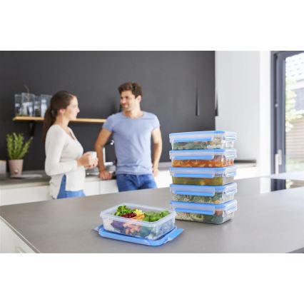Tefal - Set de 6 cutii pentru alimente 0,8 l MASTER SEAL FRESH, albastre