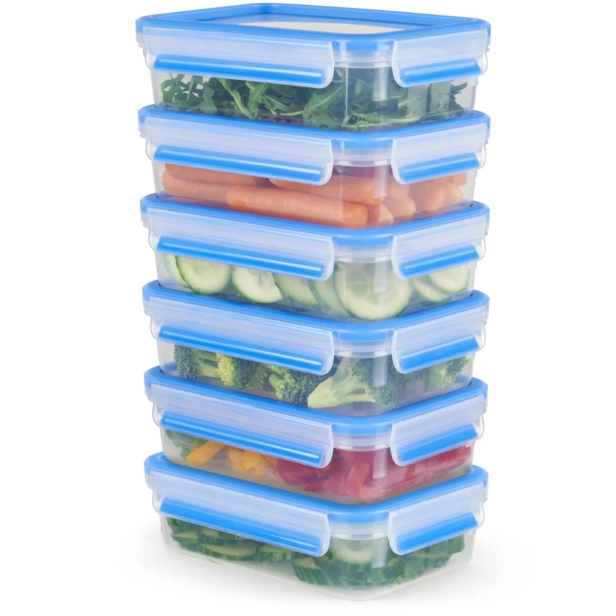Tefal - Set de 6 cutii pentru alimente 0,8 l MASTER SEAL FRESH, albastre