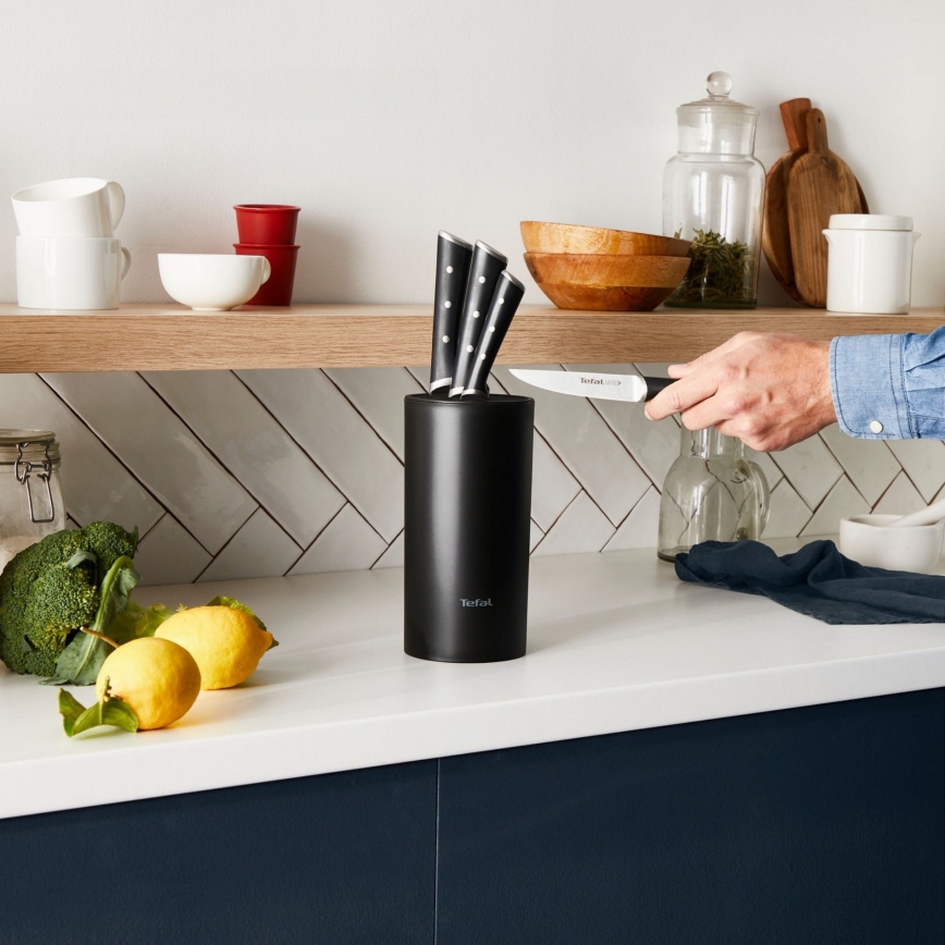 Tefal - Set de cuțite de bucătărie ICE FORCE cu suport, 4 piese