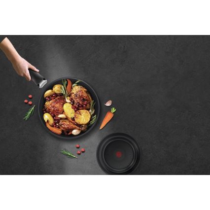 Tefal - Set de tigăi 3 piese INGENIO BLACK STONE