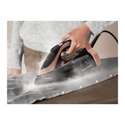 Tefal - Fier de călcat cu abur ULTIMATE POWER 3200W/230V cu placă de cupru/ negru