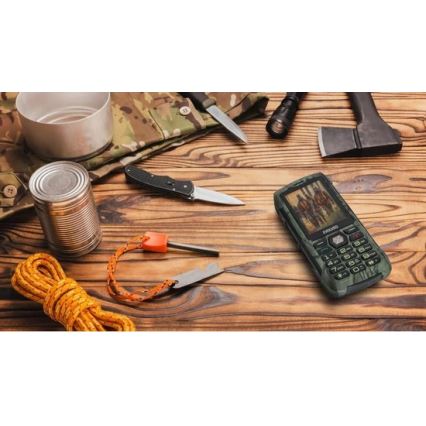 Telefon Evolveo StrongPhone H1 Dual SIM, rezistent la apă, camuflaj vânătoresc