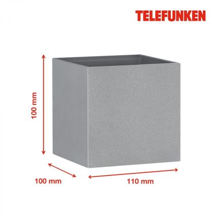 Telefunken 303404TF - Aplica LED de exterior, 7W/230V, IP44, argintiu