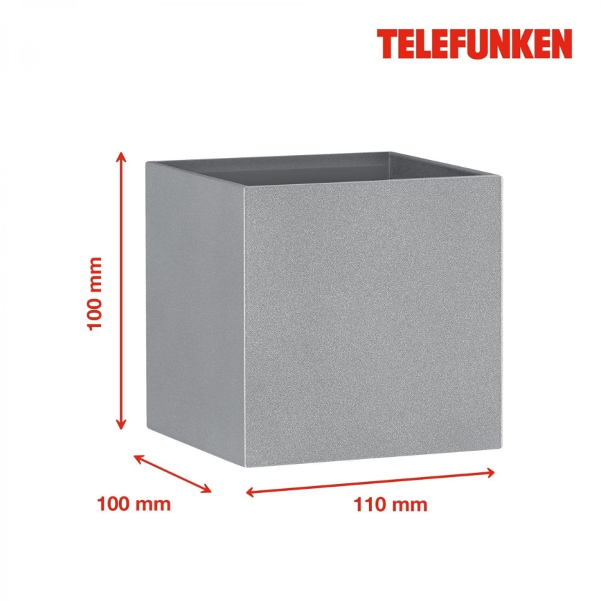 Telefunken 303404TF - Aplica LED de exterior, 7W/230V, IP44, argintiu