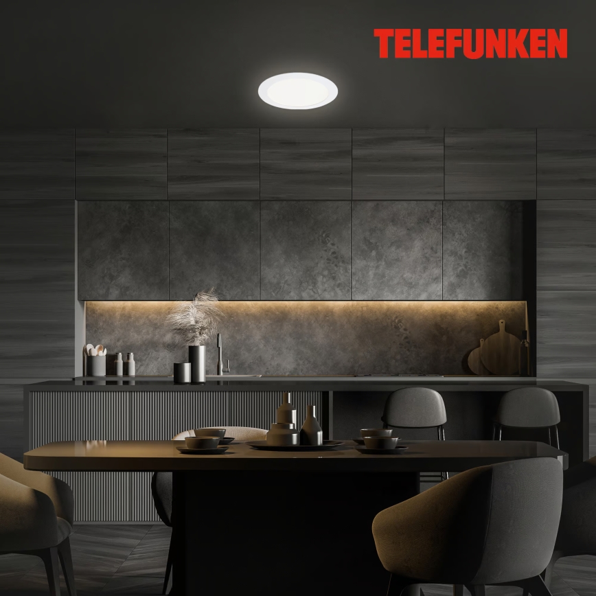 Telefunken 309406TF - Spot LED încastrat RGBW dimmabil FRAME, 12W, 230V, 2700–6500K, Wi‑Fi (Tuya), alb