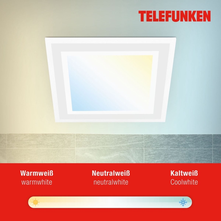 Telefunken 318806TF - Plafonier LED RGBW reglabil, LED/24W/230V 3000-6500K + telecomandă