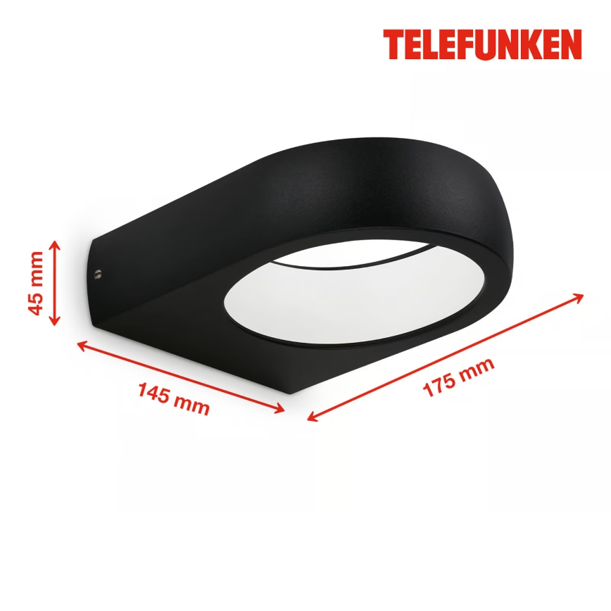 Telefunken 320205TF - Aplică LED de perete pentru exterior LED/7,5W/230V IP44 neagră