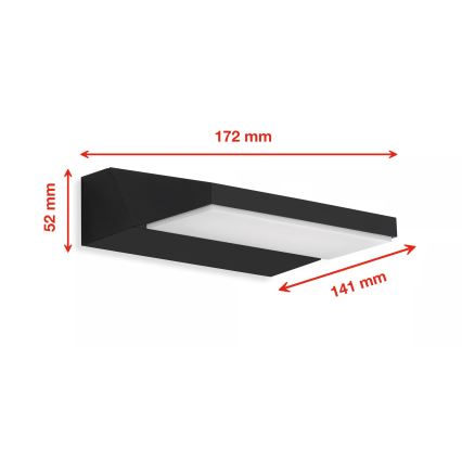 Telefunken - Aplică de perete pentru exterior LED/10W/230V IP44 negru