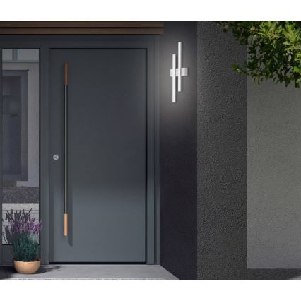 Telefunken - Aplica de perete LED pentru exterior 2xLED/4W/230V 4000K IP44 argintie