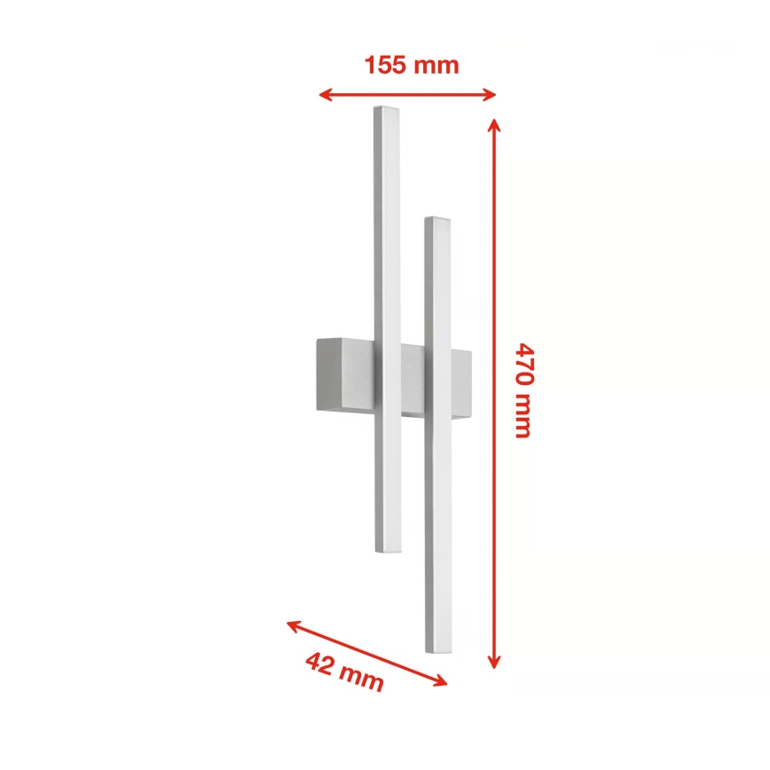 Telefunken - Aplica de perete LED pentru exterior 2xLED/4W/230V 4000K IP44 argintie