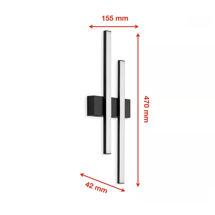 Telefunken - Aplica de perete LED pentru exterior, 2xLED, 4W, 230V, 4000K, IP44, negru