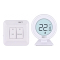 Termostat manual fără fir pentru cameră, 230V/16A, 2xAA, alb