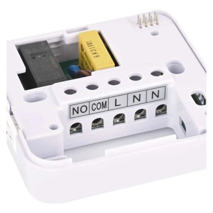Termostat manual fără fir pentru cameră, 230V/16A, 2xAA, alb