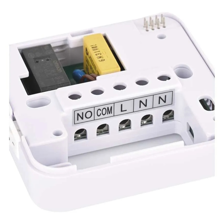 Termostat manual fără fir pentru cameră, 230V/16A, 2xAA, alb