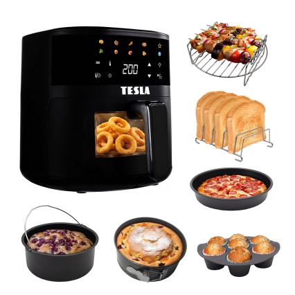 TESLA Electronics AirCook - Friteuză cu aer cald 4,4 l 1450 W/230 V neagră
