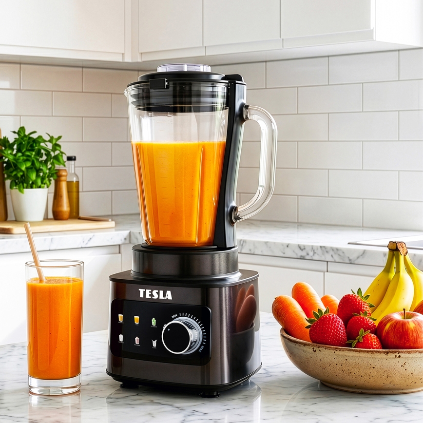 TESLA Electronics CrunchX - Blender de masă 1500 W/230 V, negru