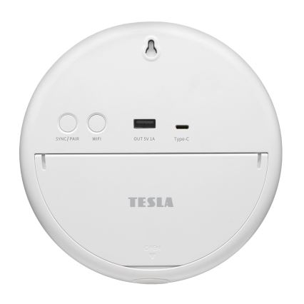 Dispozitiv TESLA Electronics - Stație meteo inteligentă cu senzor, baterie 400 mAh, Wi‑Fi Tuya, IP44