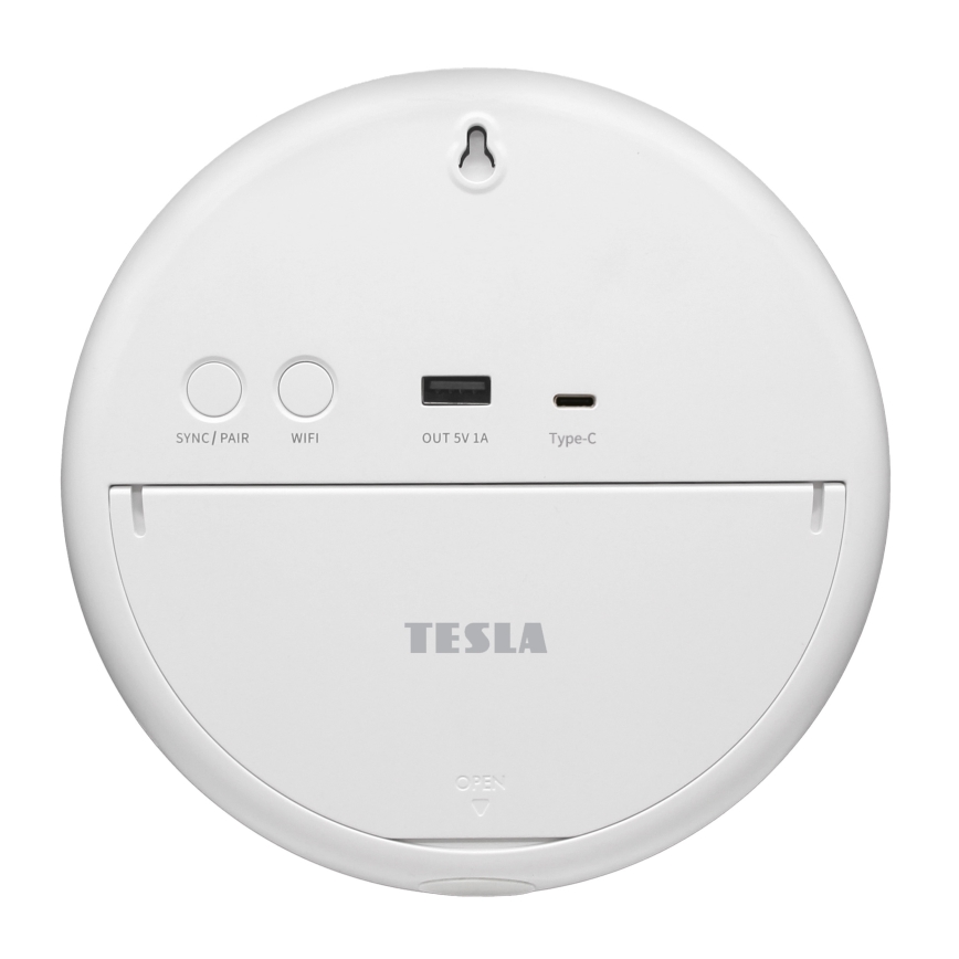 Dispozitiv TESLA Electronics - Stație meteo inteligentă cu senzor, baterie 400 mAh, Wi‑Fi Tuya, IP44