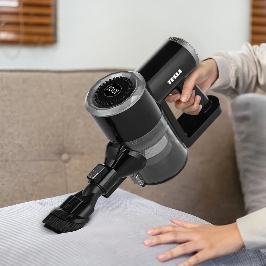 TESLA Electronics PureStar - Aspirator vertical fără fir flexibil 2în1 150W/2200 mAh negru