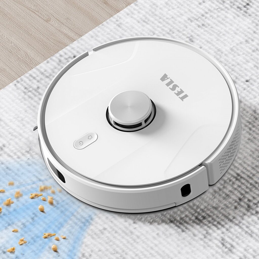 TESLA Electronics RoboStar - Aspirator robot inteligent 2în1 2600 mAh Wi-Fi alb