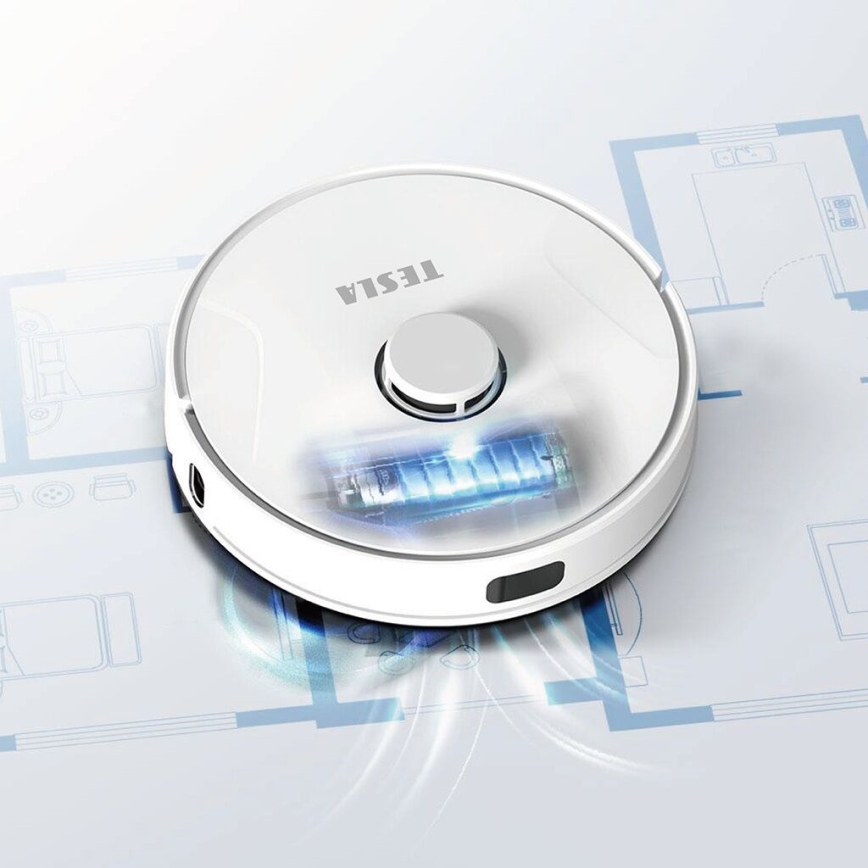 TESLA Electronics RoboStar - Aspirator robot inteligent 2în1 2600 mAh Wi-Fi alb