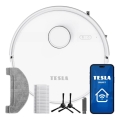 TESLA Electronics RoboStar - Aspirator robot inteligent 2-în-1, 3200 mAh, Wi-Fi, alb