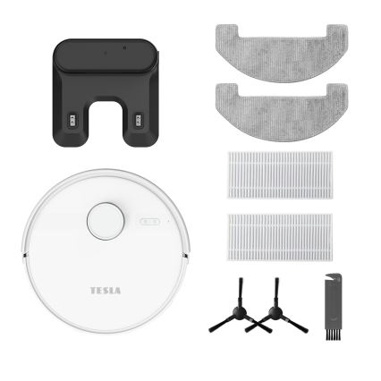 TESLA Electronics RoboStar - Aspirator robot inteligent 2-în-1, 3200 mAh, Wi-Fi, alb