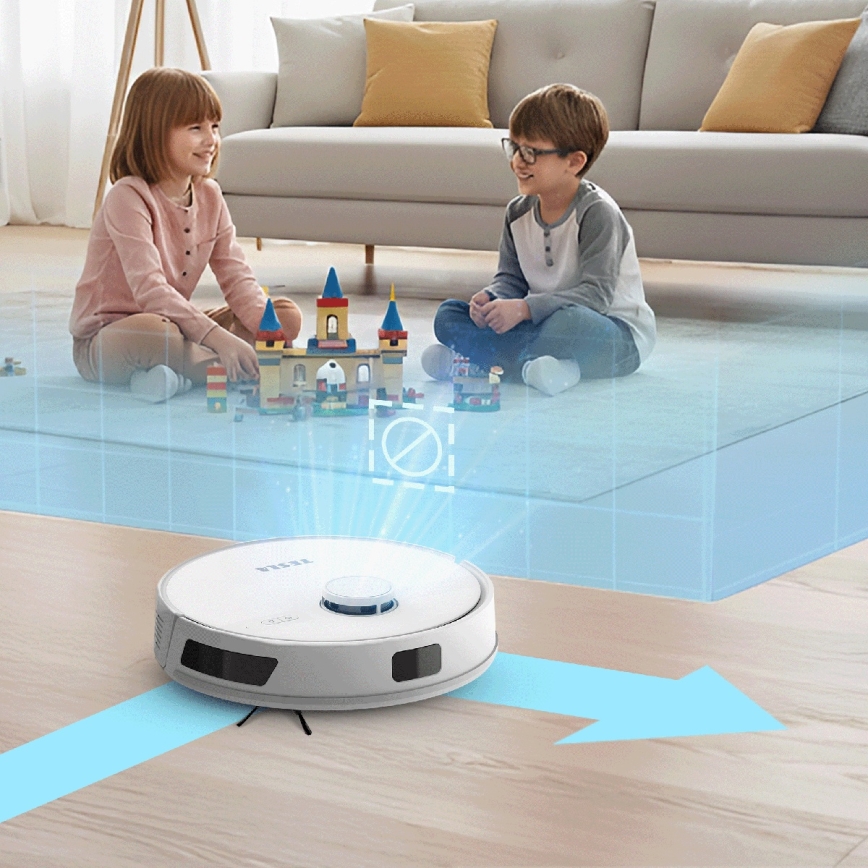 TESLA Electronics RoboStar - Aspirator robot inteligent 3 în 1, 3200 mAh, Wi‑Fi, alb