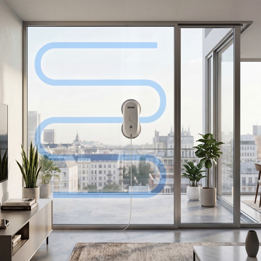 TESLA Electronics RoboStar - Curățător de geamuri cu pulverizare a apei 72W/230V/500 mAh + telecomandă