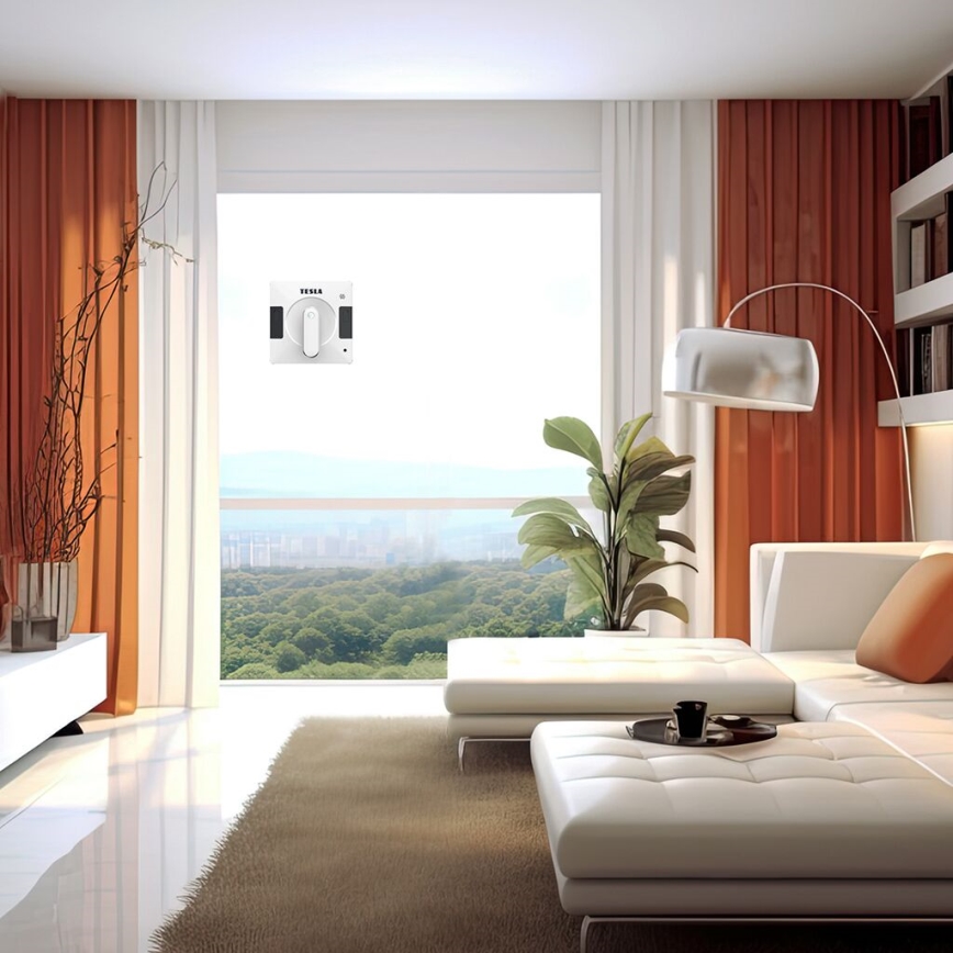 TESLA Electronics RoboStar - Curățător inteligent de geamuri cu pulverizare dublă a apei 72W/230V/500 mAh Wi-Fi + telecomandă