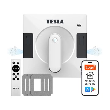 TESLA Electronics RoboStar - Curățător inteligent de geamuri cu pulverizare dublă a apei 72W/230V/500 mAh Wi-Fi + telecomandă