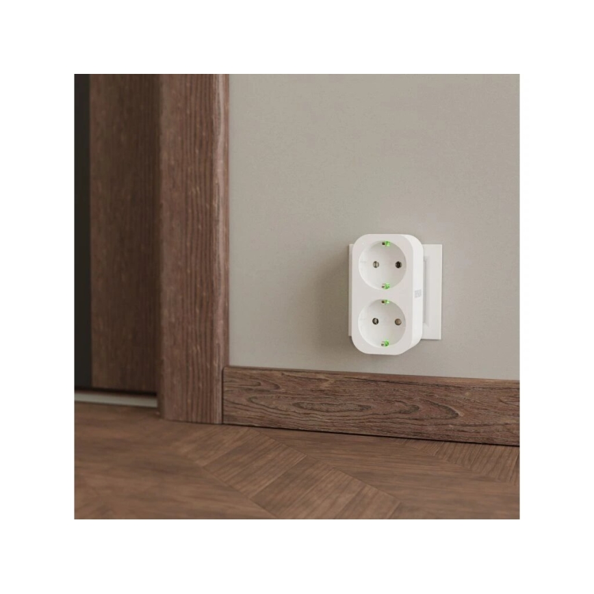 TESLA Smart - Priză inteligentă cu 2 ieșiri 16A/230V Tip F Wi-Fi Tuya