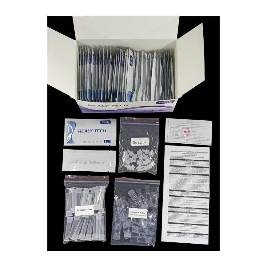 Test rapid antigen COVID-19 cu prelevare de salivă RealyTech 20 buc.