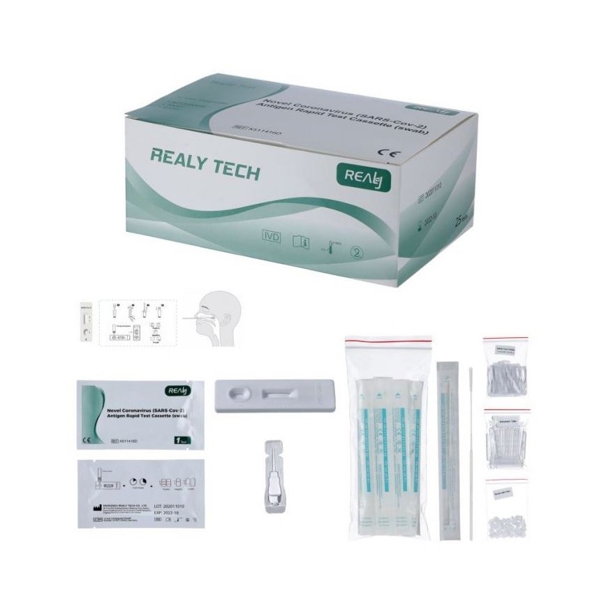 Test rapid (tampon) antigen din nas COVID-19 25 buc. RealyTech