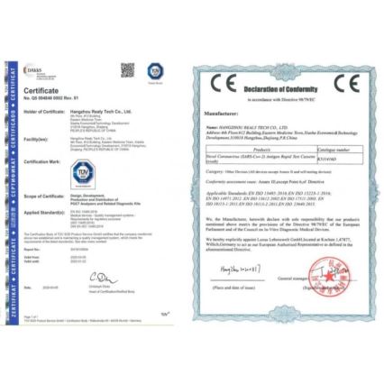 Test rapid (tampon) antigen din nas COVID-19 25 buc. RealyTech