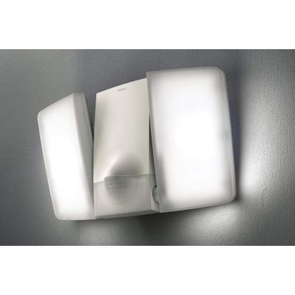 theben - Proiector LED de perete cu senzor, 2xLED/10W/230V, alb, IP55