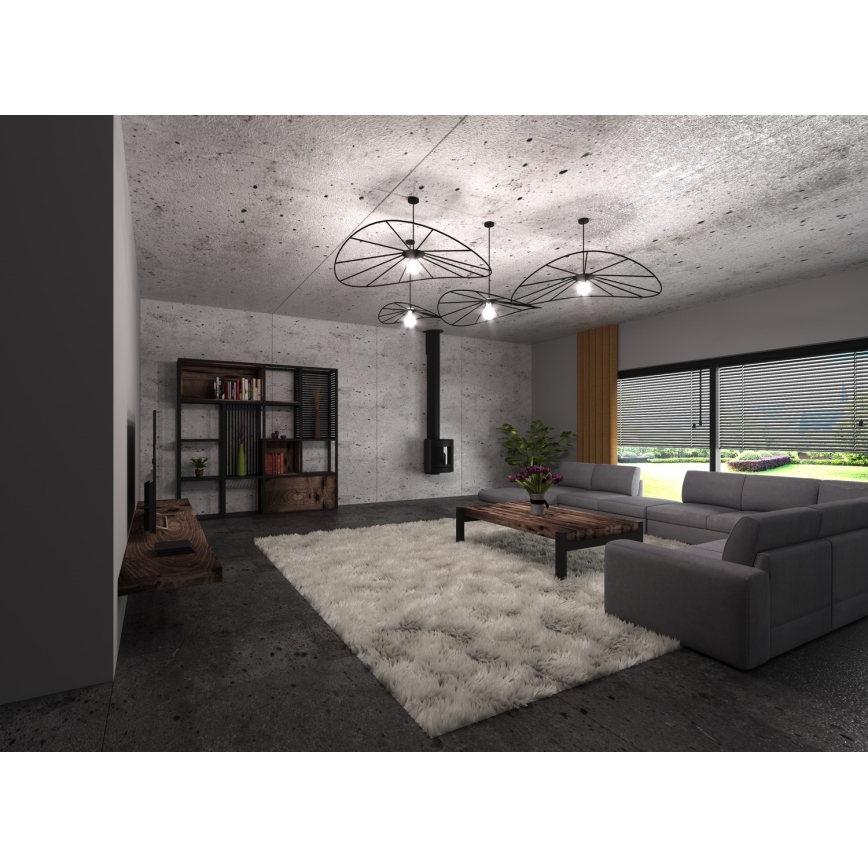 Thoro TH.011 - Lustră pe cablu ESKOLA 1xE27/60W/230V negru