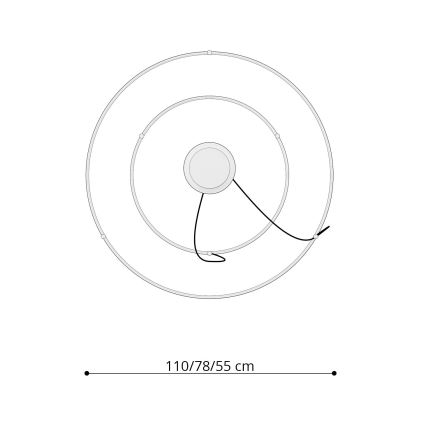 Thoro TH.268 - Candelabru LED suspendat pe cablu RIO LED/80W/230V CRI 95 4000K auriu