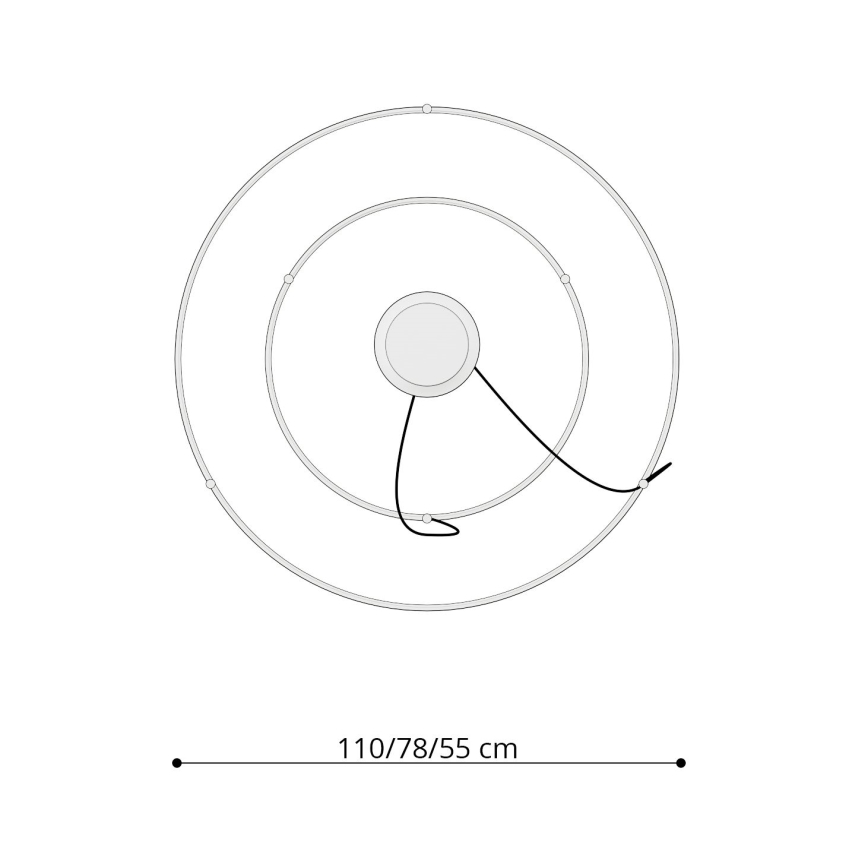 Thoro TH.268 - Candelabru LED suspendat pe cablu RIO LED/80W/230V CRI 95 4000K auriu