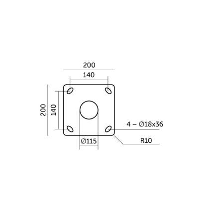 Tijă metalică pentru stâlp de iluminat exterior BASE, 3 m, negru