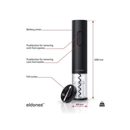 Tirbușon electric ELDONEX EWO-2100-BK 4xAA negru