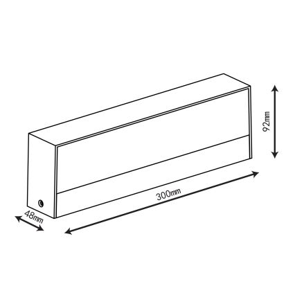 Top Light - Aplică LED de exterior IMOLA LED/16W/230V 3000/4000/6000K IP54 30 cm neagră