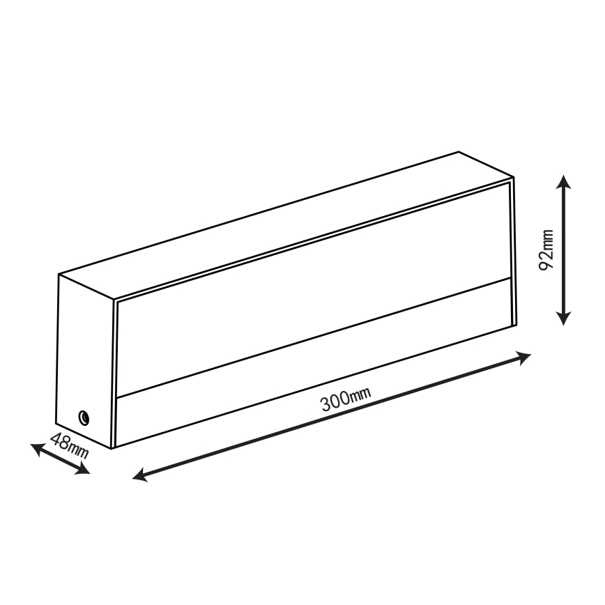 Top Light - Aplică LED de exterior IMOLA LED/16W/230V 3000/4000/6000K IP54 30 cm neagră