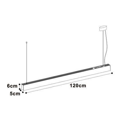 Top Light - LED corp de iluminat de tavan aplicat suspendat HORIZON LED/40W/230V 3000/4000/6500K negru