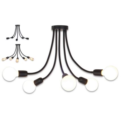 Top Light Galileo 5 C - Lustră pe tijă 5xE27/40W/230V negru