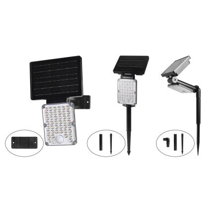 Top Light - Lampă solară LED cu senzor 3 în 1 ZENITH LED/10W/3,7V 3000/4000/6500K IP54 2400 mAh