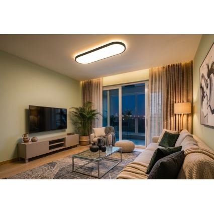 Top Light - Corp de iluminat LED dimabil pentru tavan, montaj aplicat/suspendat OVAL LED/36W/230V 3000-6500K negru + telecomandă