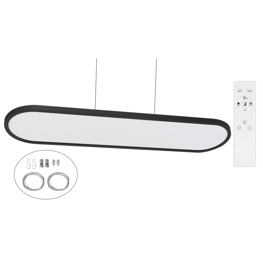 Top Light - Corp de iluminat LED dimabil pentru tavan, montaj aplicat/suspendat OVAL LED/36W/230V 3000-6500K negru + telecomandă