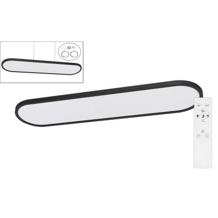 Top Light - Corp de iluminat LED dimabil pentru tavan, montaj aplicat/suspendat OVAL LED/36W/230V 3000-6500K negru + telecomandă